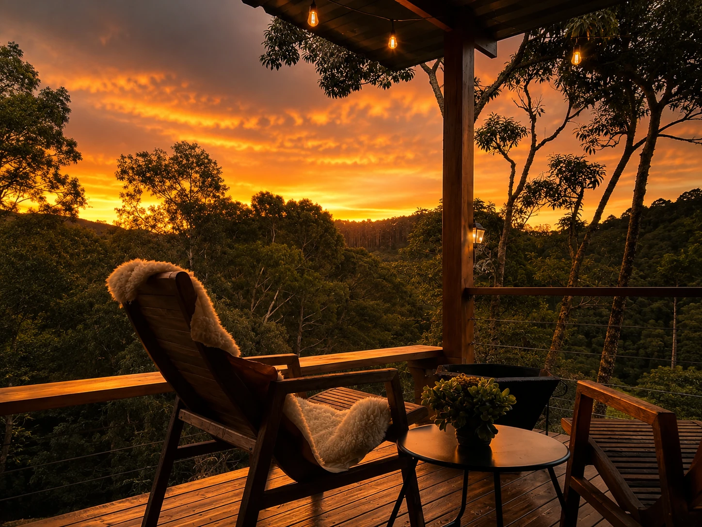 Sunset Cabin com deck privativo e vista para o pôr do sol em Gonçalves