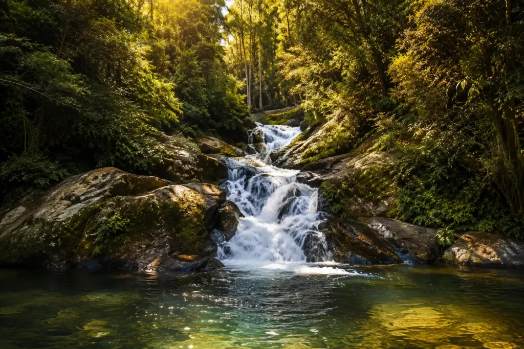 Cachoeira em Gonçalves - MG, perto do LUTS Chales